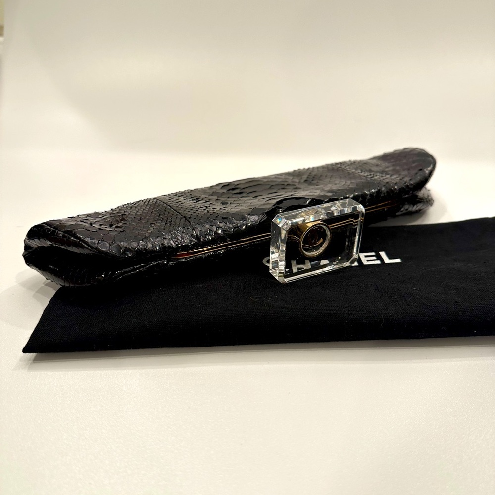 Chanel Authentic Python Perfume Bottle Clasp Clutch bag - VERY RARE & PRISTINE.